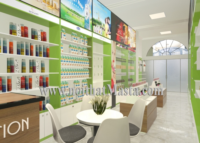 Thiết kế shop mỹ phẩm nhỏ của anh Long tại Quận 1, TP. HCM